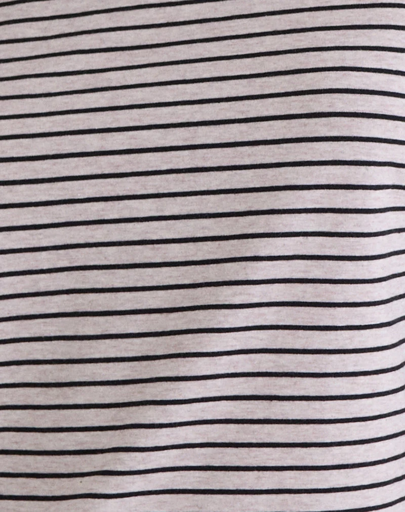 Haut à manches longues Kumiko en jersey gris et noir