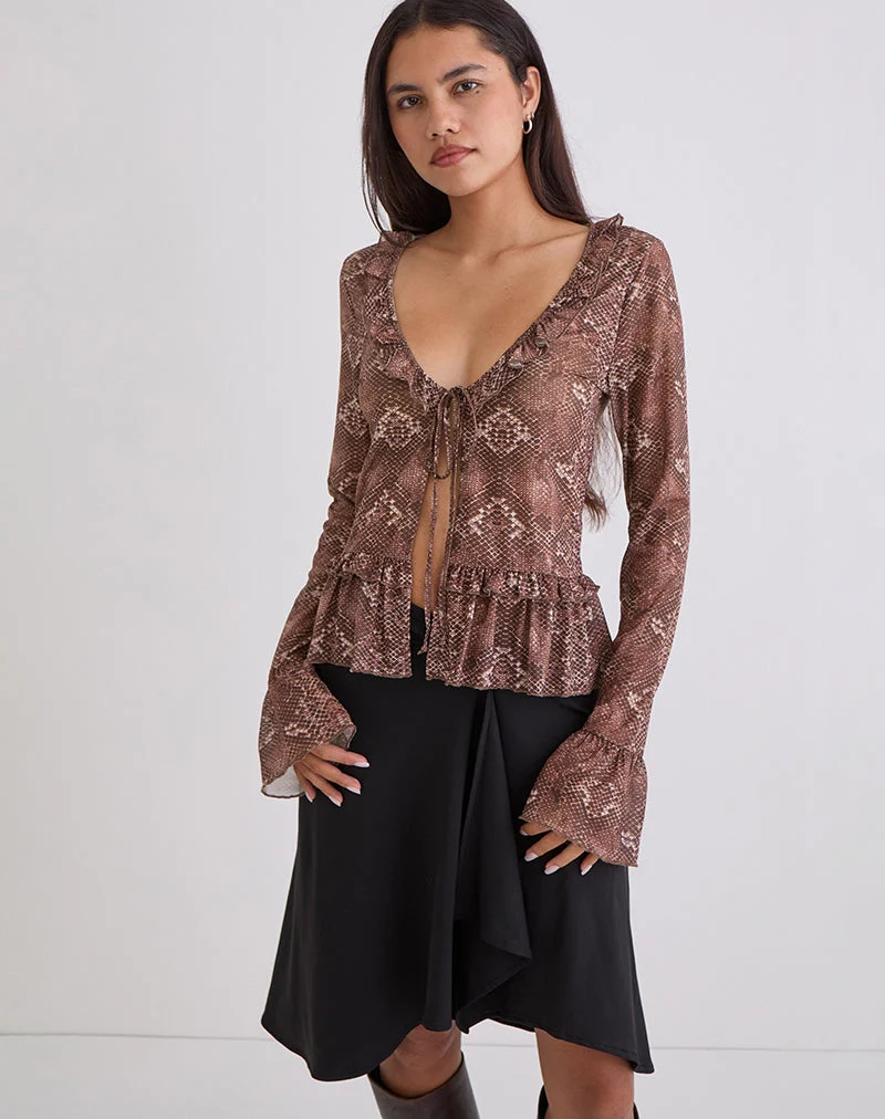 Haut à manches longues Primrose oversize en peau de serpent