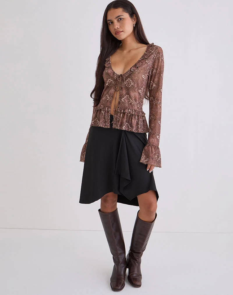 Haut à manches longues Primrose oversize en peau de serpent