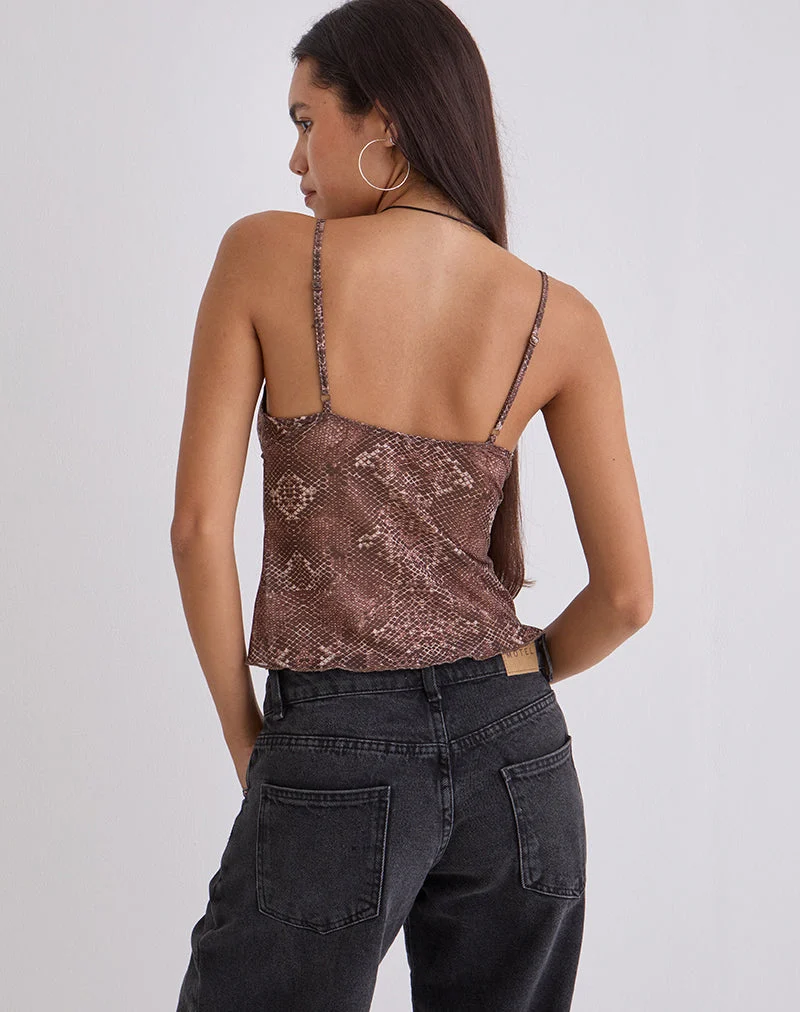 Top Elowyn Cami en peau de serpent oversize