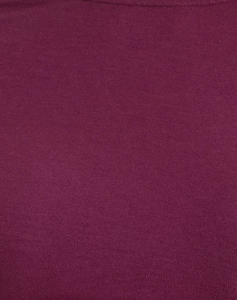 Haut à manches longues Muzan en jersey côtelé violet foncé