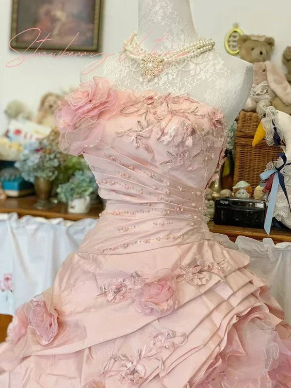 Robe de bal princesse rose coupe A