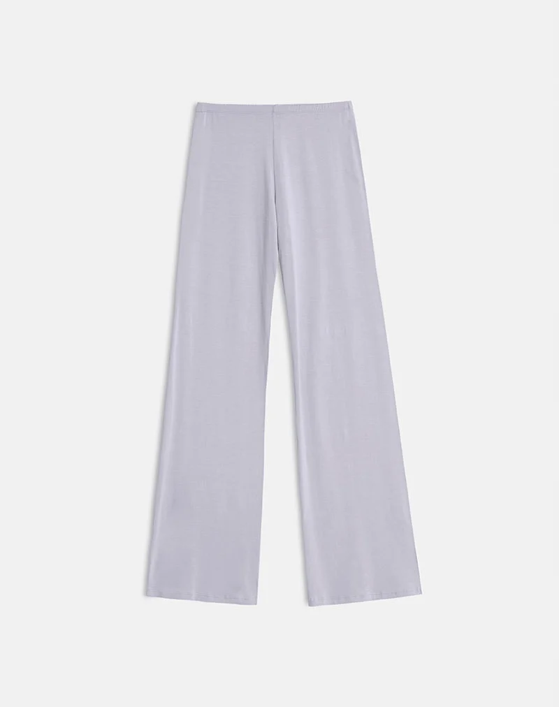 Pantalon large Baku en jersey de rayonne gris lilas