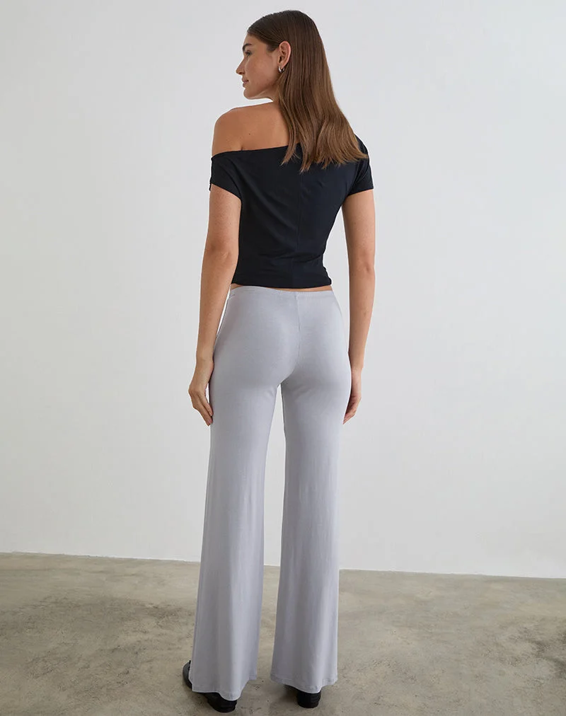 Pantalon large Baku en jersey de rayonne gris lilas