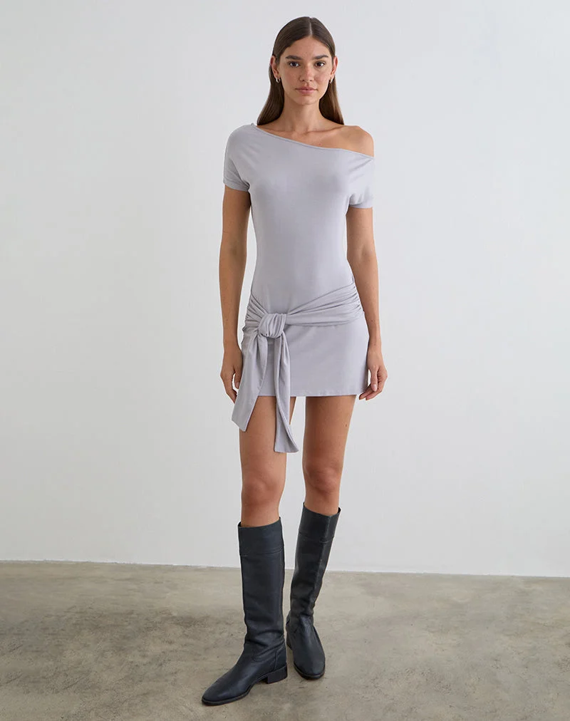 Mini-robe Genya en gris lilas