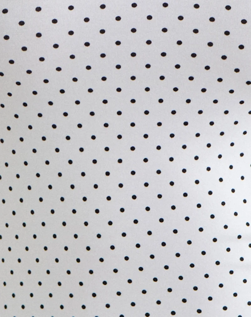 Haut Delano blanc avec imprimé micro pois noirs
