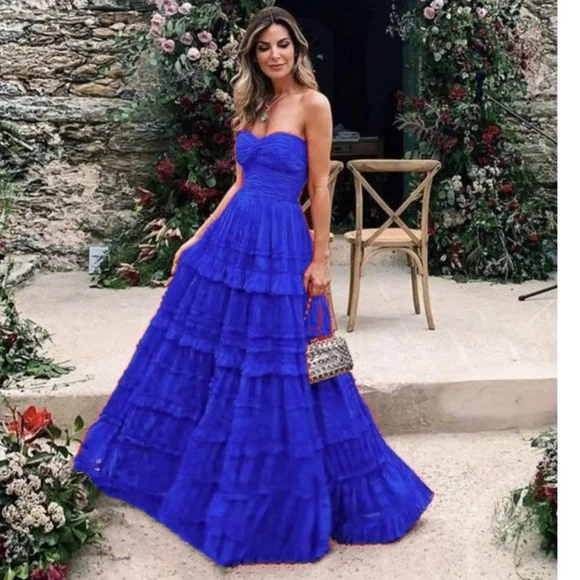 Robe de soirée longue rouge à la mode