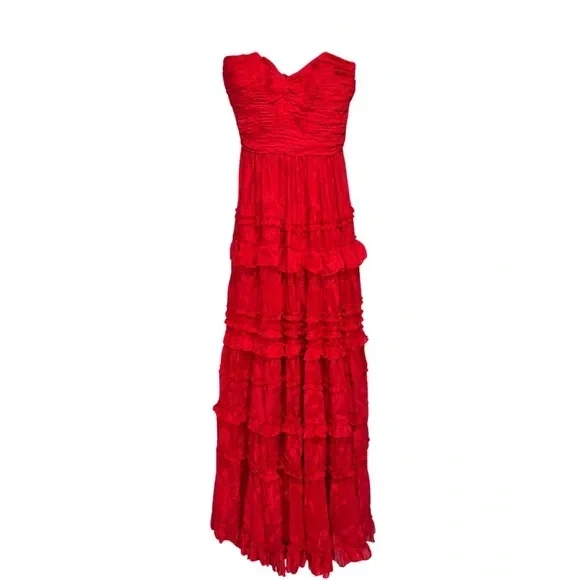 Robe de soirée longue rouge à la mode