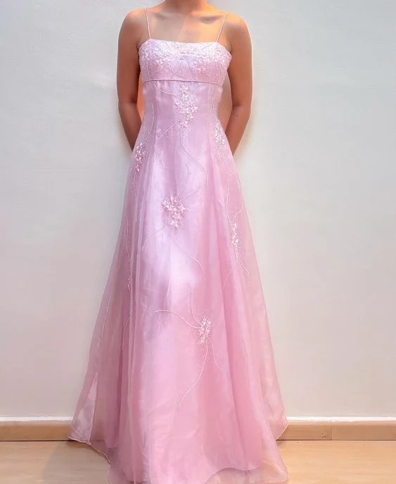 Robe de bal longue en dentelle sirène, robe de soirée rose