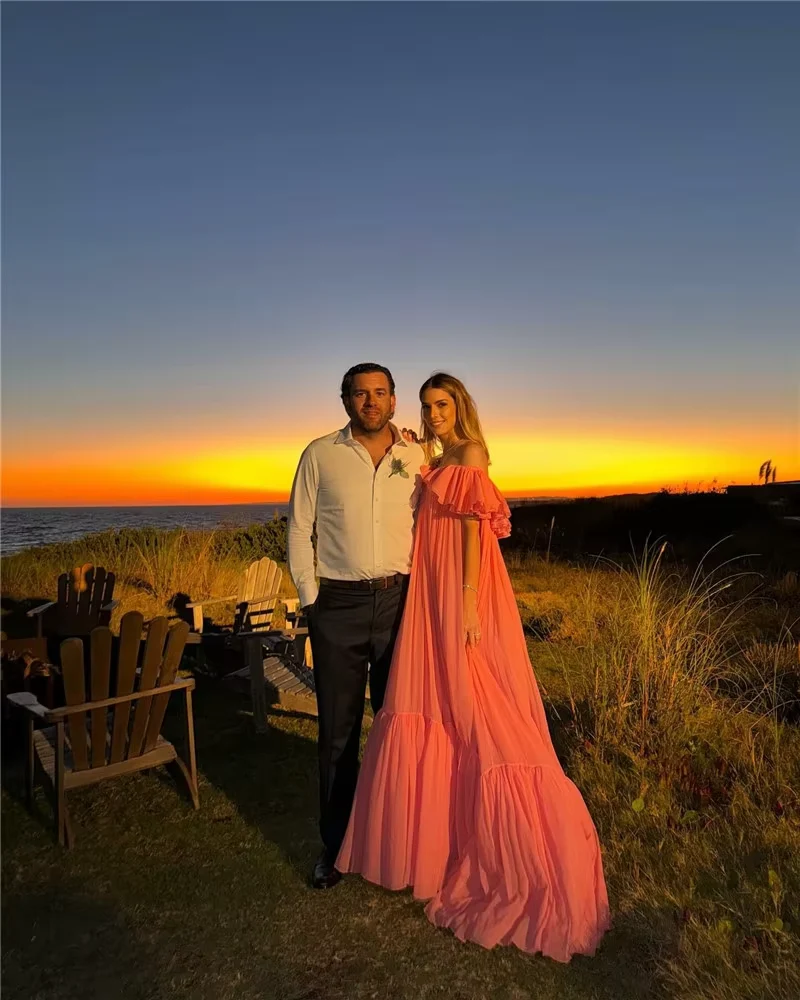 Robe de soirée longue rose pour femme