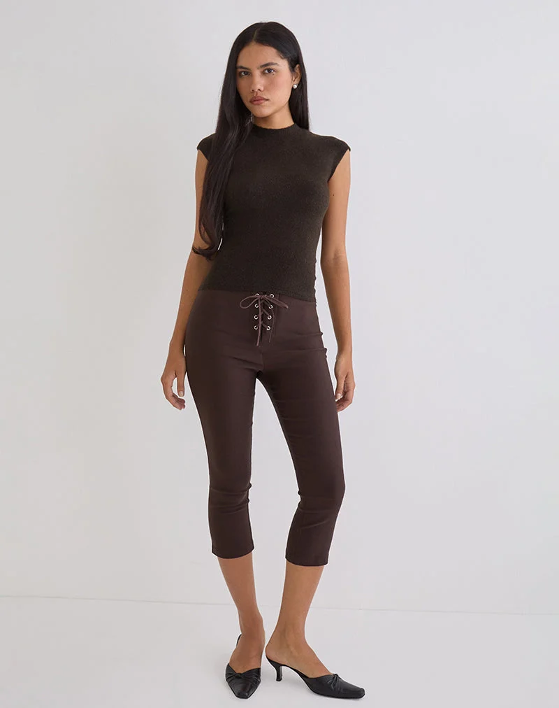 Hanuva Top en tricot chocolat brun