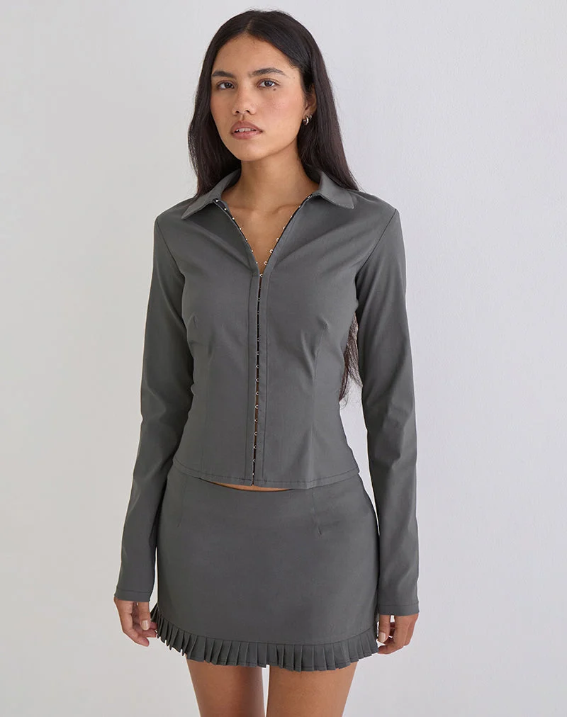 Jupe Sahana en gris ardoise sur mesure
