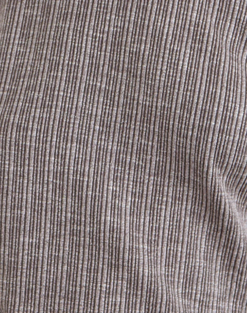 Mini-robe Amelita en maille côtelée marron gris