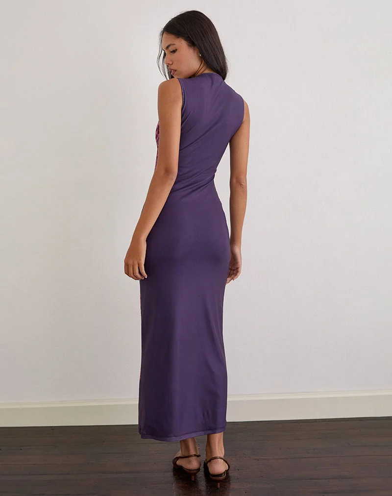 Robe longue Fayola en violet orchidée éclatant