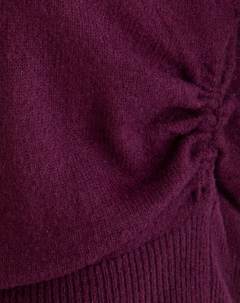 Haut en tricot à manches longues Grisha, couleur prune