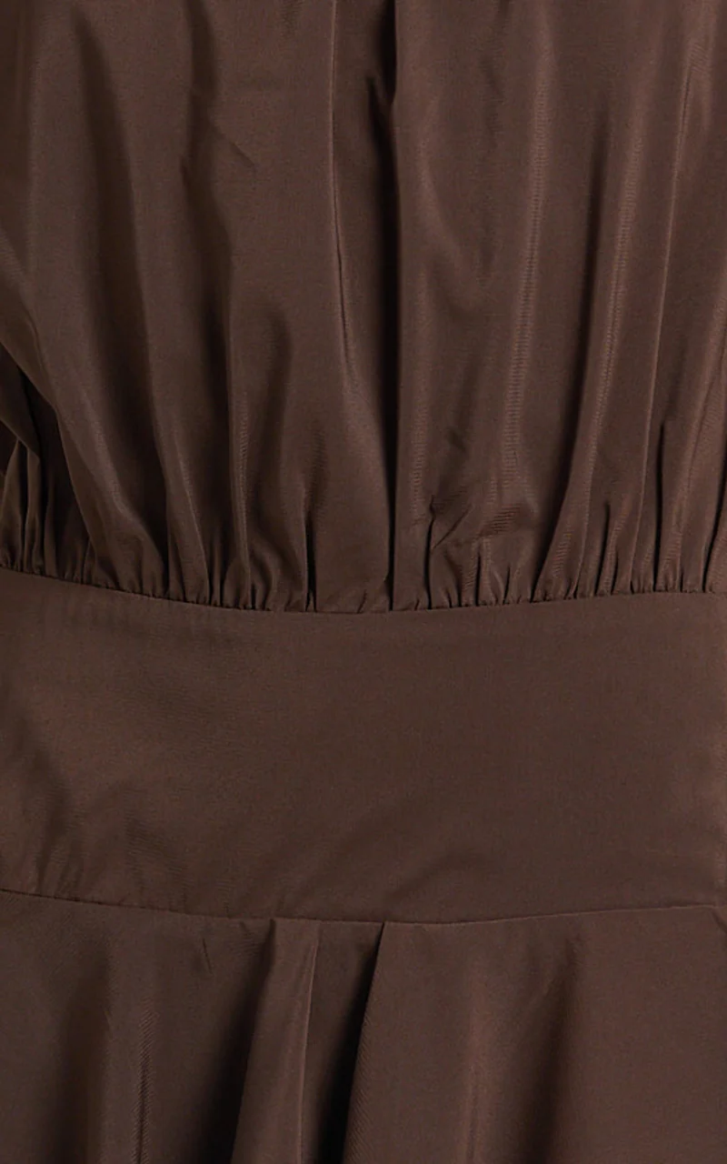 Bryonie Mini Dress - Backless Halter Dress in Chocolate