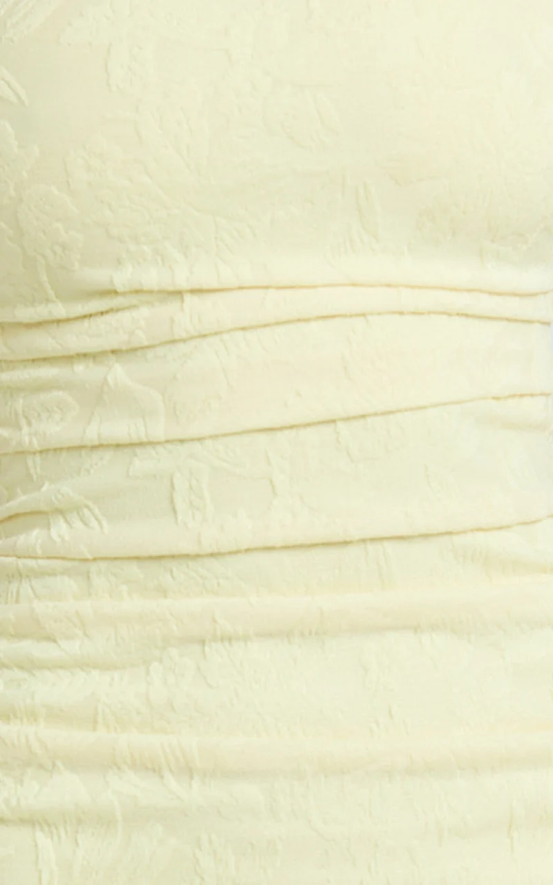 Kayrene Midi Dress - Strapless Bodycon Dress in Butter Yellow