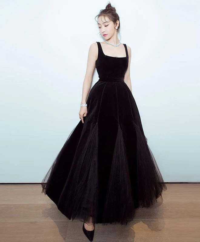 Robe de soirée longue en velours noir