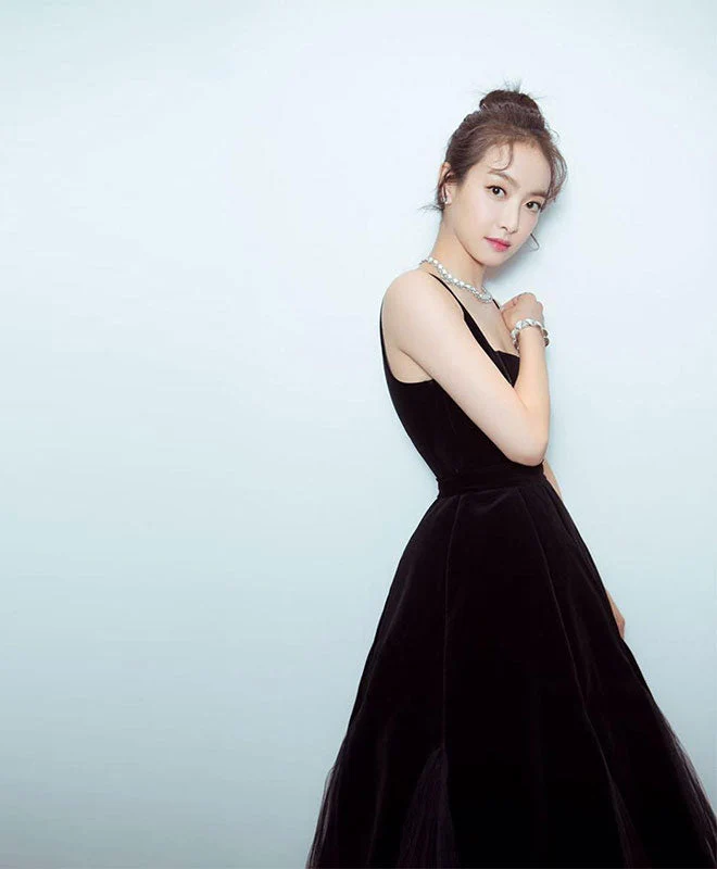 Robe de soirée longue en velours noir