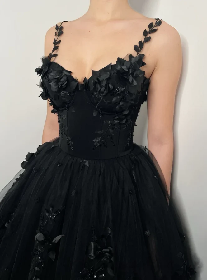 Robe de mariée corset en dentelle florale 3D, robe fantaisie alternative pour mariée