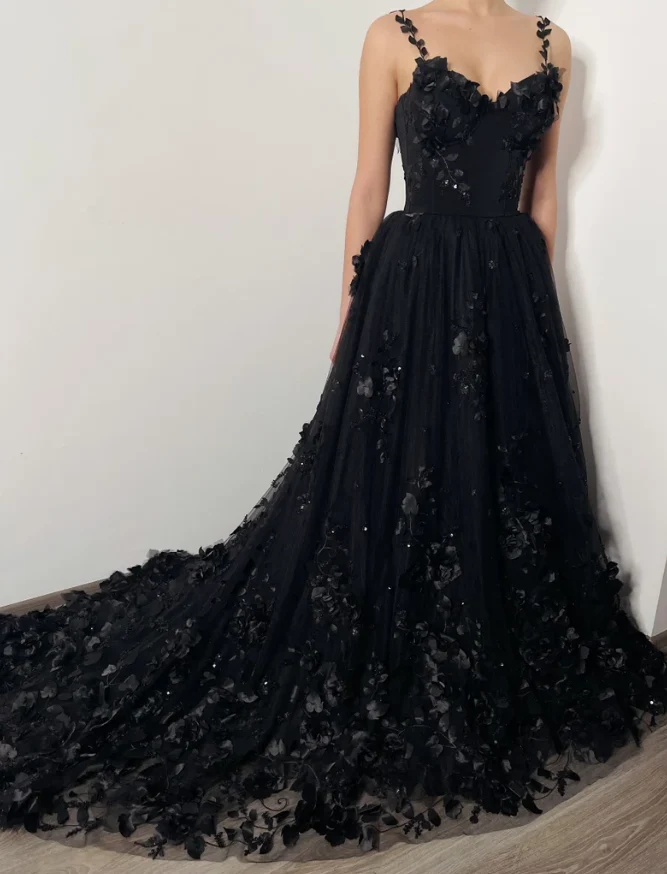 Robe de mariée corset en dentelle florale 3D, robe fantaisie alternative pour mariée