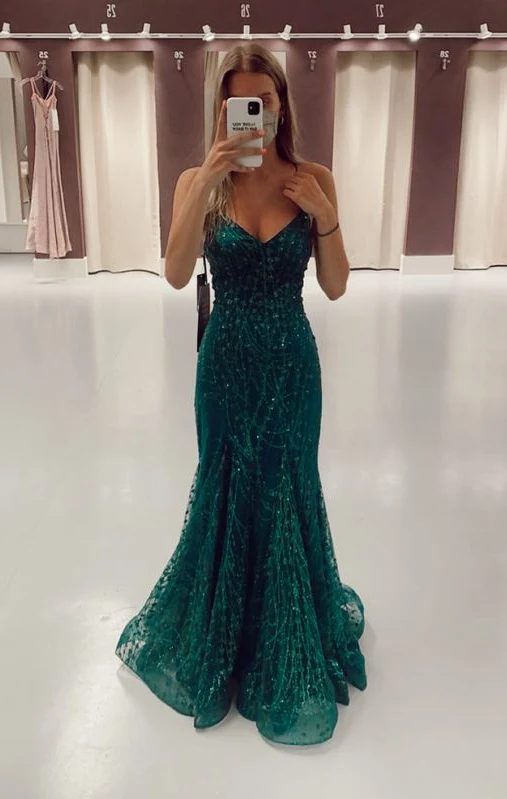 Superbes robes de soirée sirène vertes