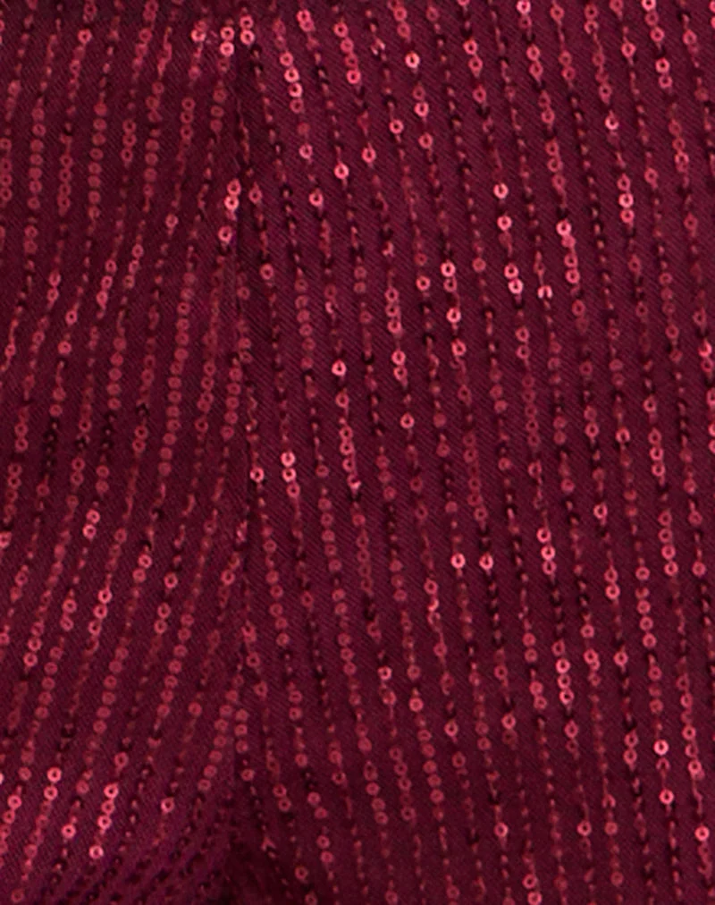 Pantalon large Wilaga à paillettes marron