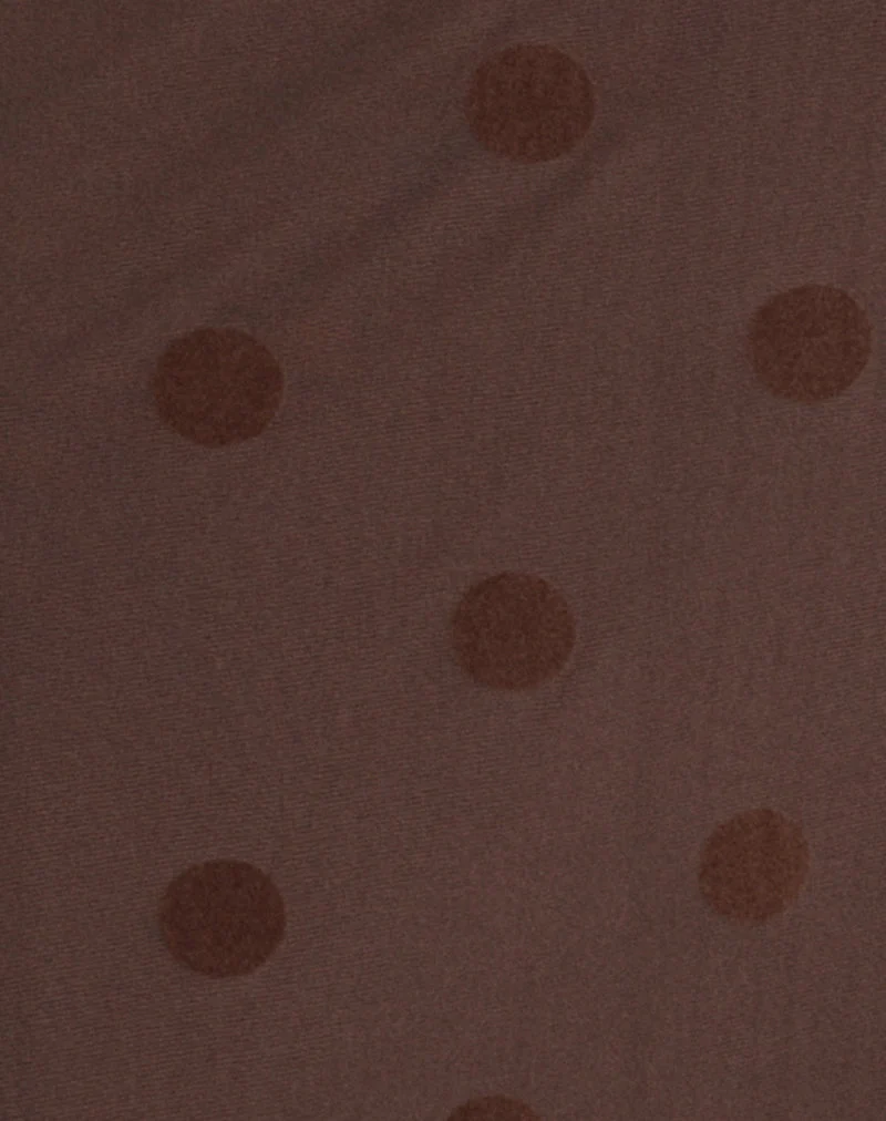 Rosaga Maxi Dress in Big Polka Flock Brown (Robe longue en gros flocons de pois)