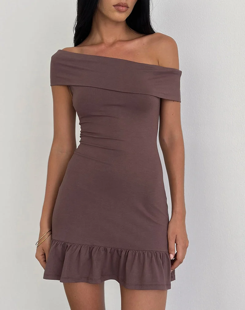 Mini robe Maufa en jersey Taupe foncé