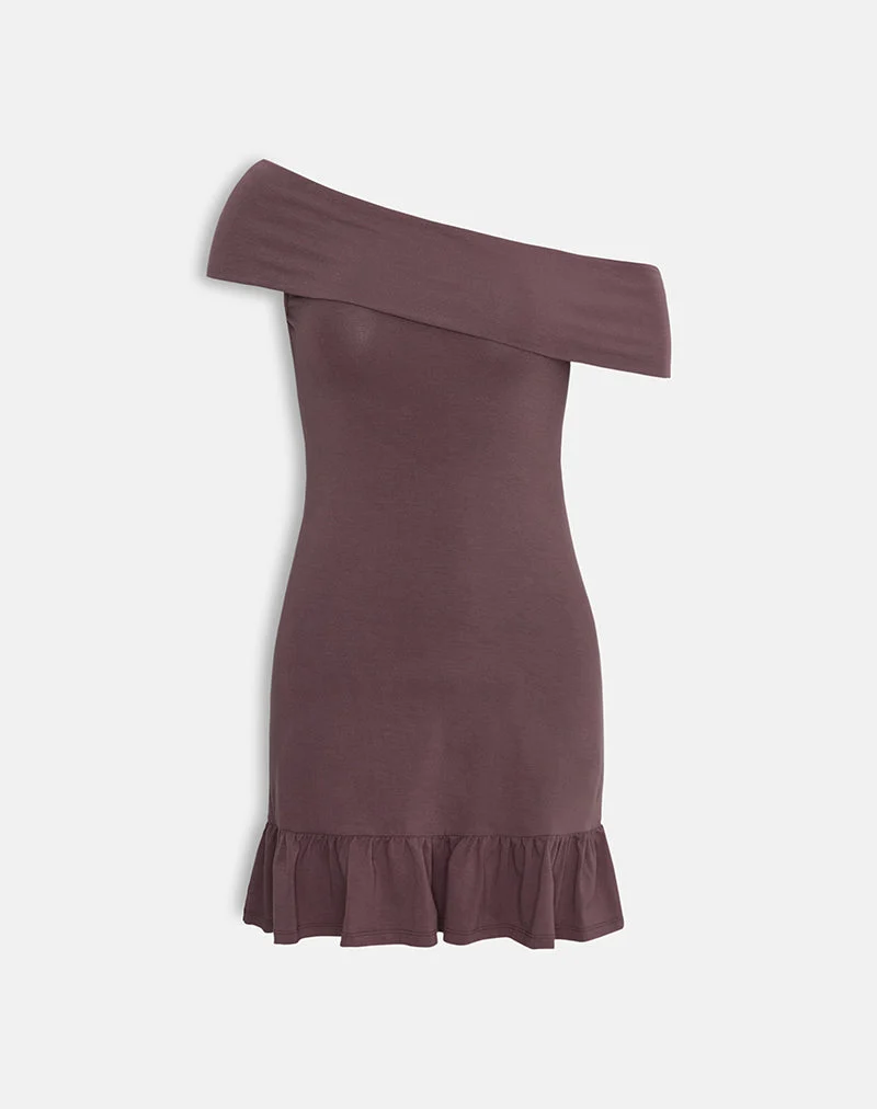 Mini robe Maufa en jersey Taupe foncé