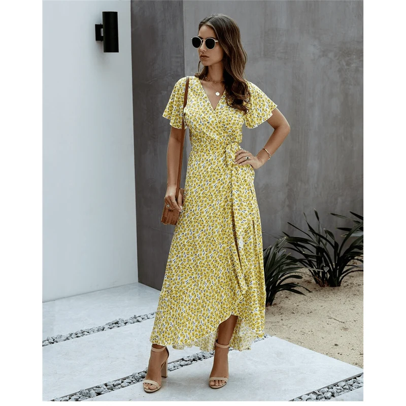 Robe Jaune Citron Cache Coeur