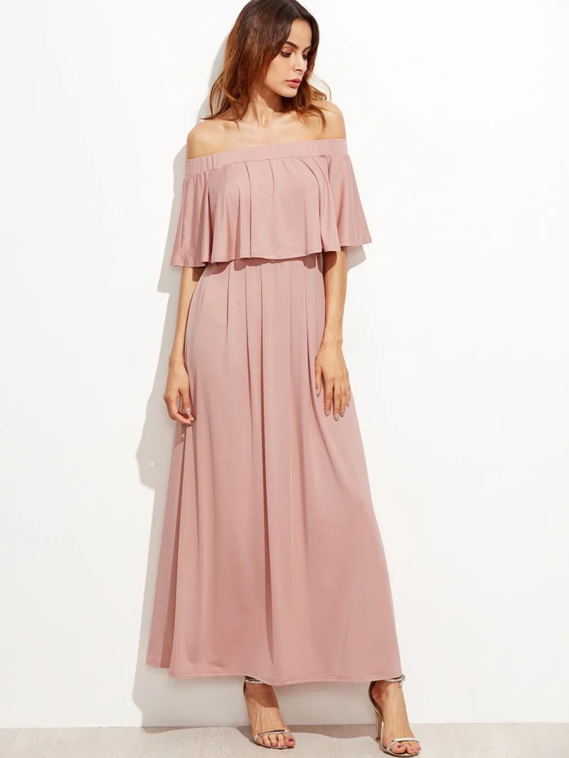 Flounce Layered Neckline Dress
