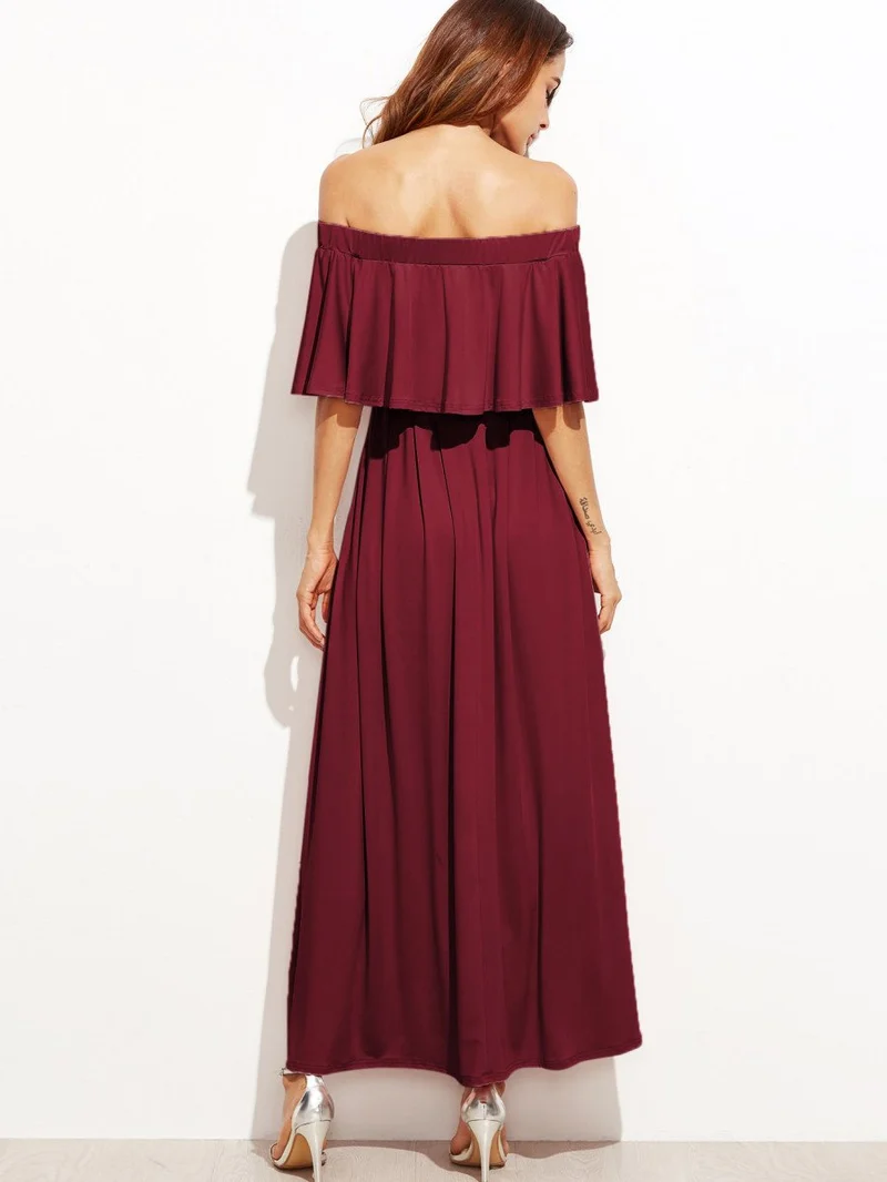 Flounce Layered Neckline Dress