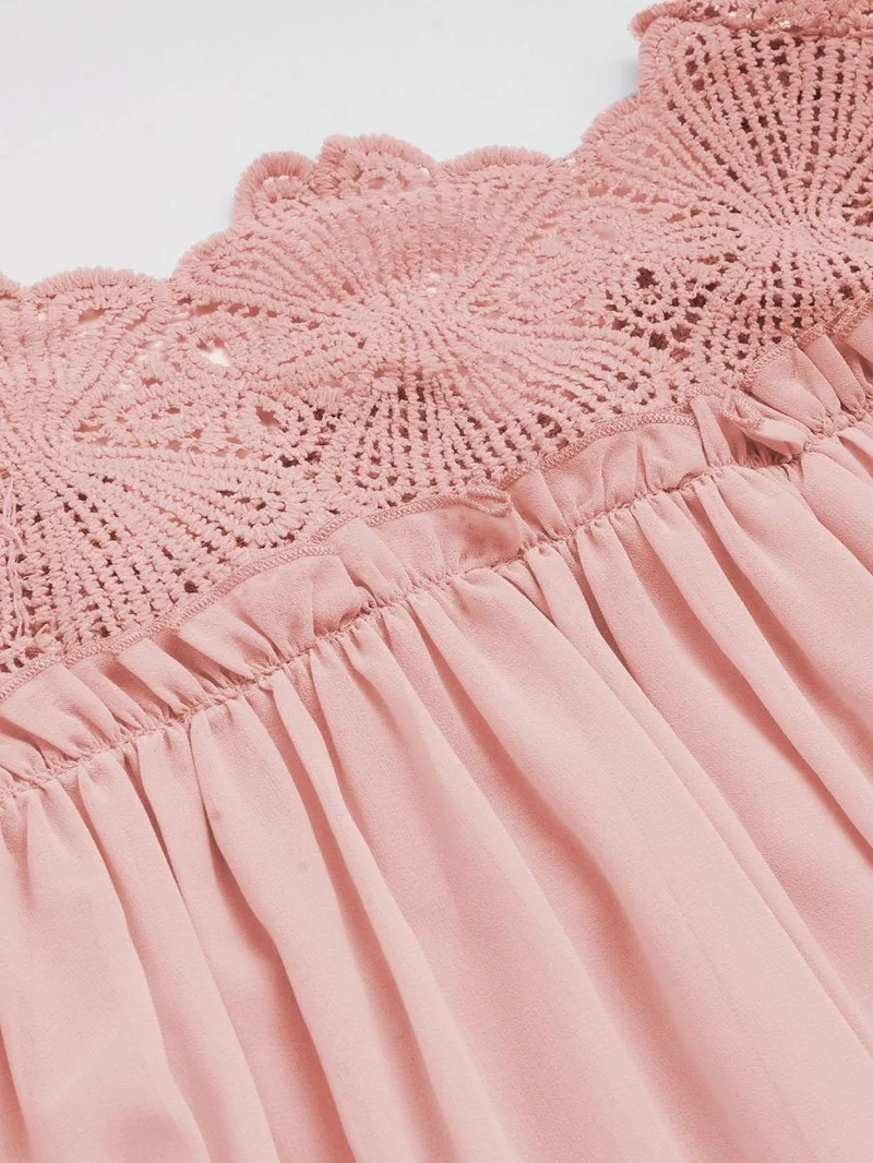 Lace Yoke Smock Top