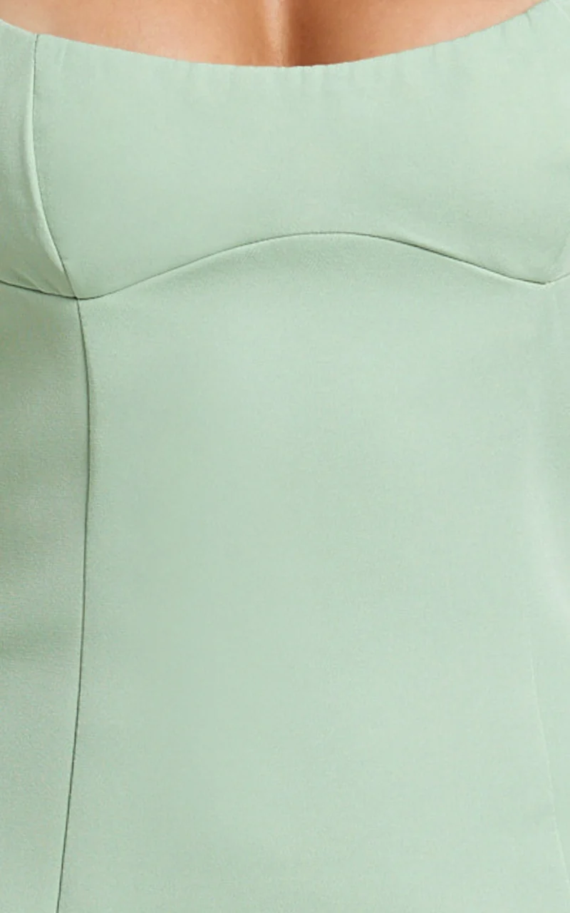 Aretha Mini Dress - Panel Dress in Sage