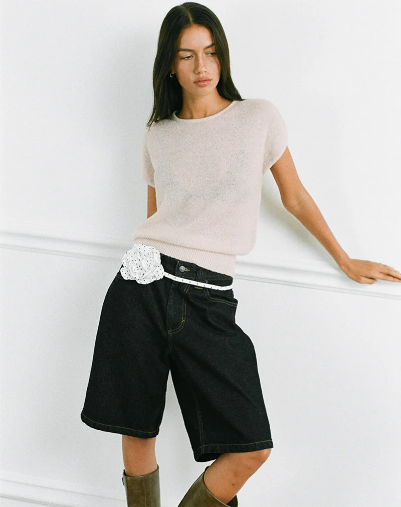 Sorin - Top à ceinture profonde en tricot écru