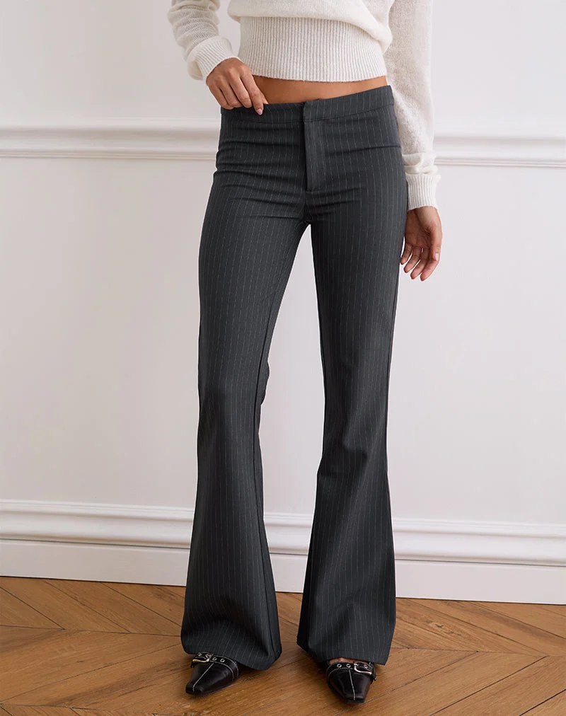 Pantalon Malvinas, rayé gris tailleur