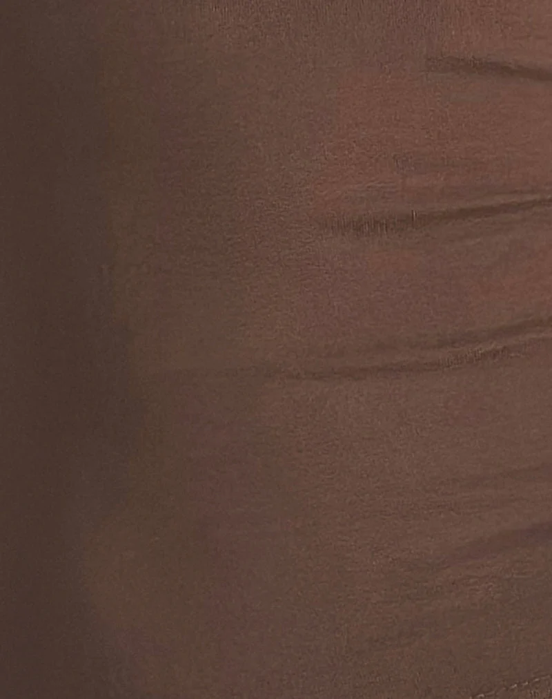 Top licou Lorie en cupro chocolat amer