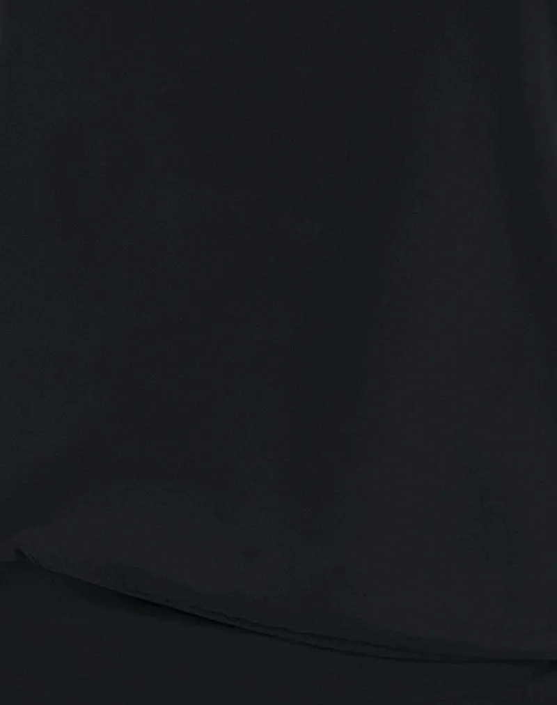 Top asymétrique Elysian en cupro noir