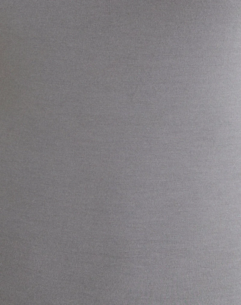 Top asymétrique Noraba en gris avec œillets