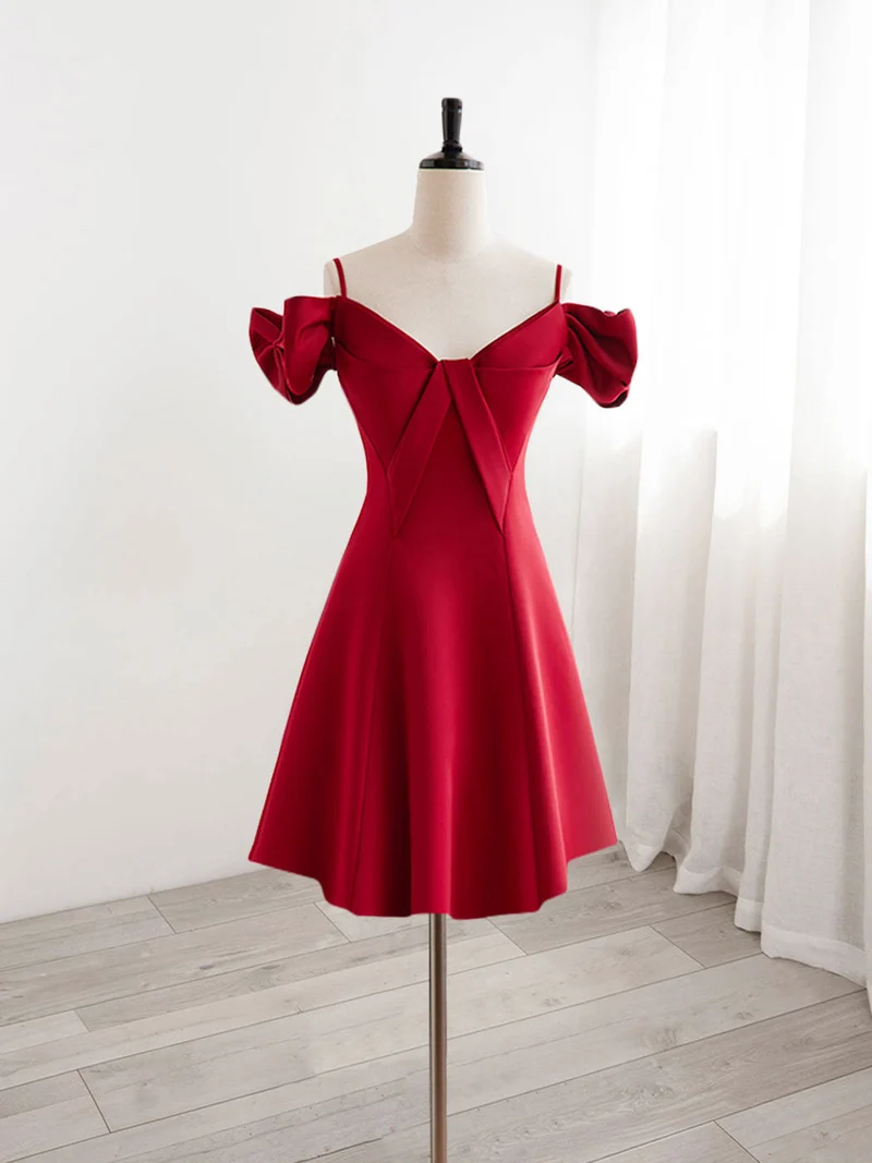 Robe formelle courte rouge Robe de soirée junior