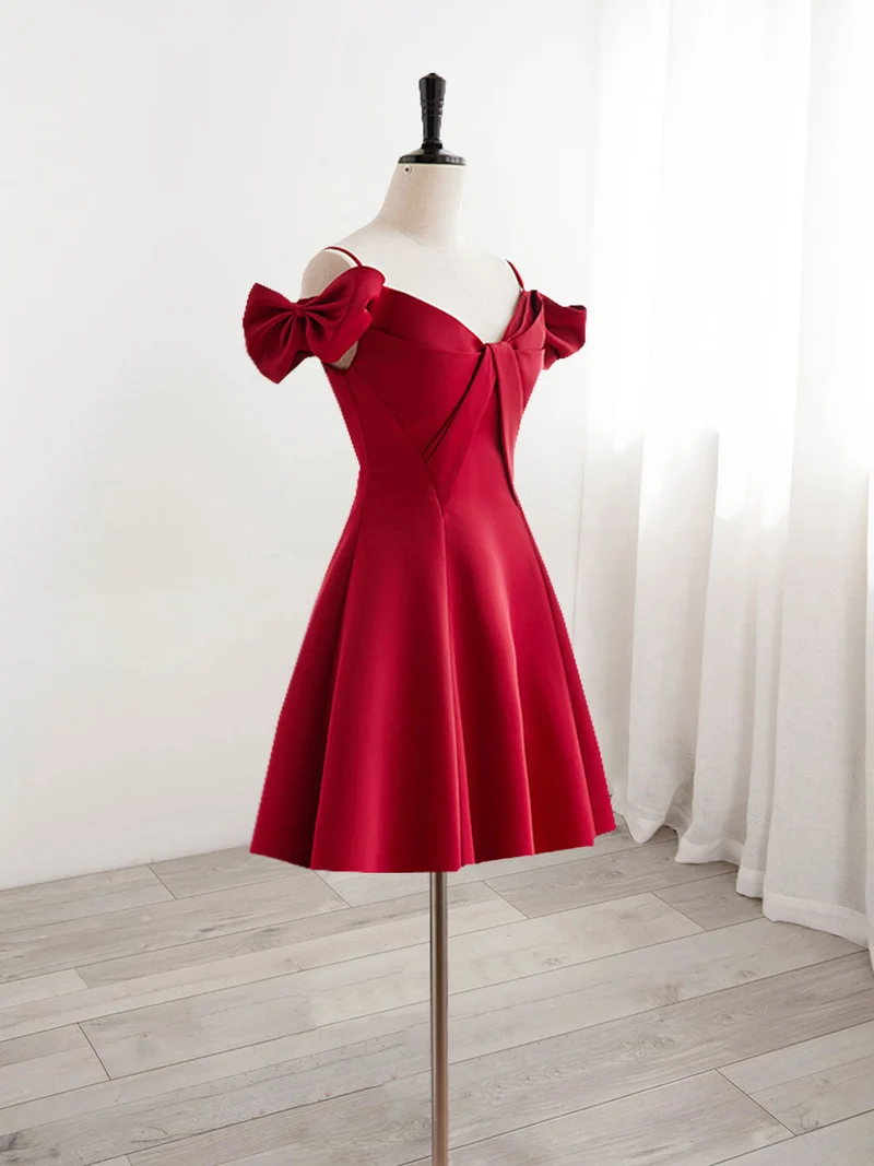 Robe formelle courte rouge Robe de soirée junior