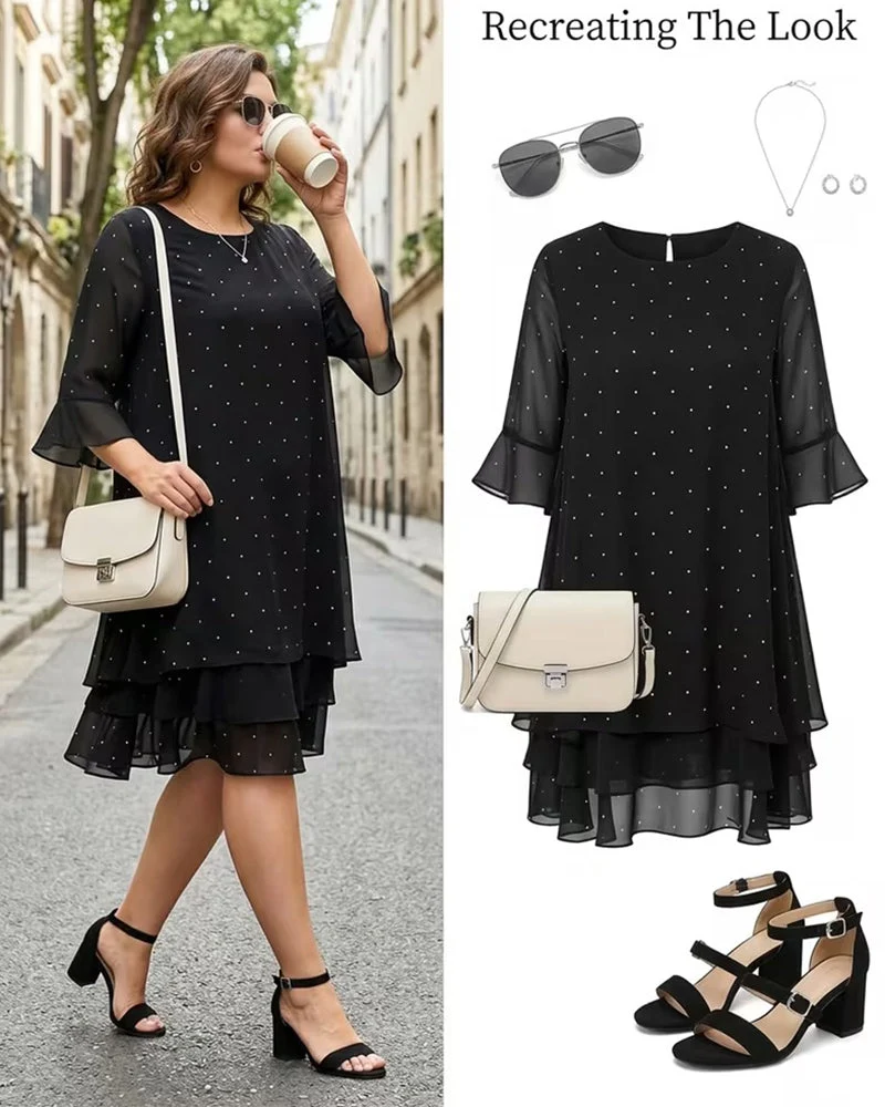 Robe À Pois Superposée