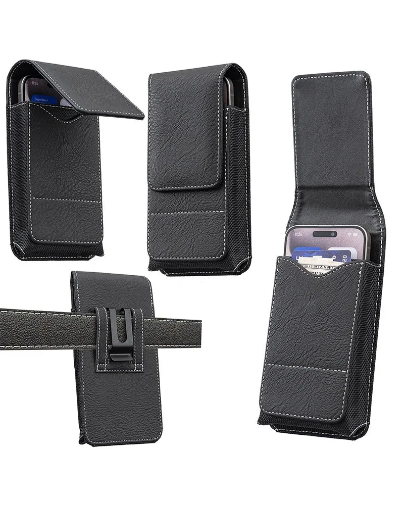 🔥 Étui De Ceinture Pour Téléphone 📱 Holster En Cuir Multi-Poches Avec Porte-Cartes