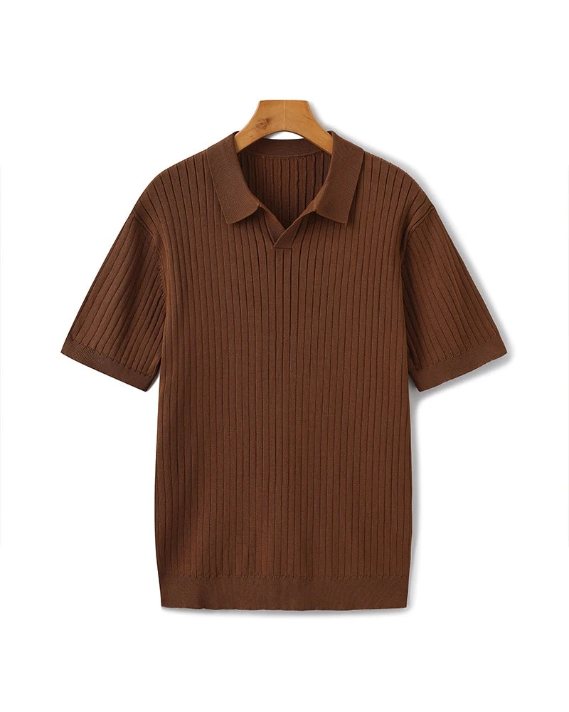 Émile | Polo en maille côtelée pour hommes