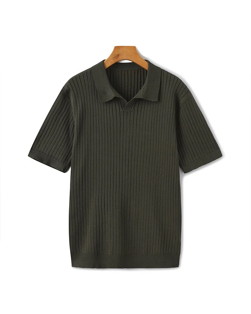 Émile | Polo en maille côtelée pour hommes