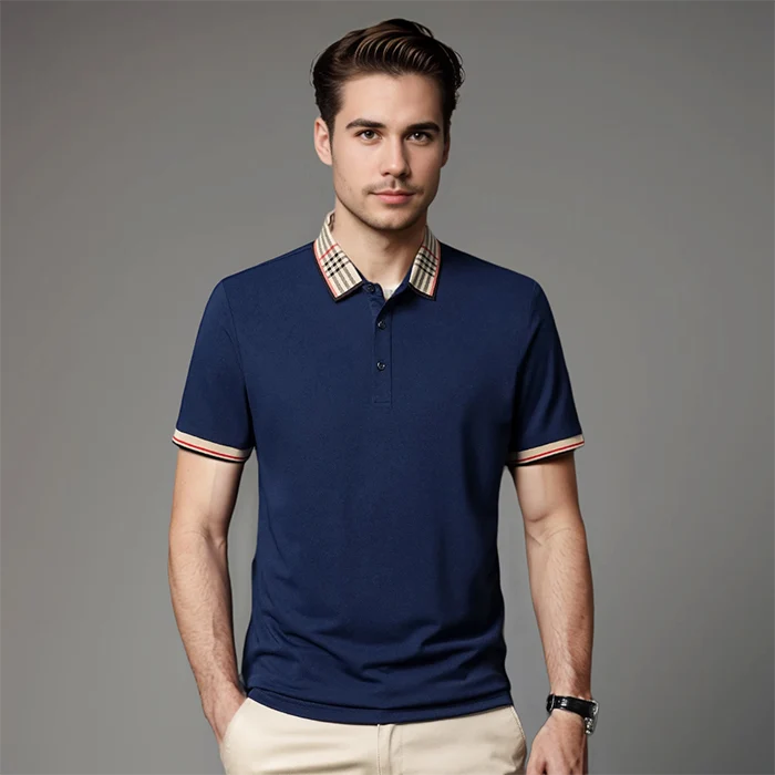 Jérôme | Polo classique avec col rayé pour hommes