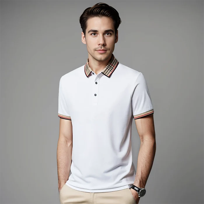 Jérôme | Polo classique avec col rayé pour hommes