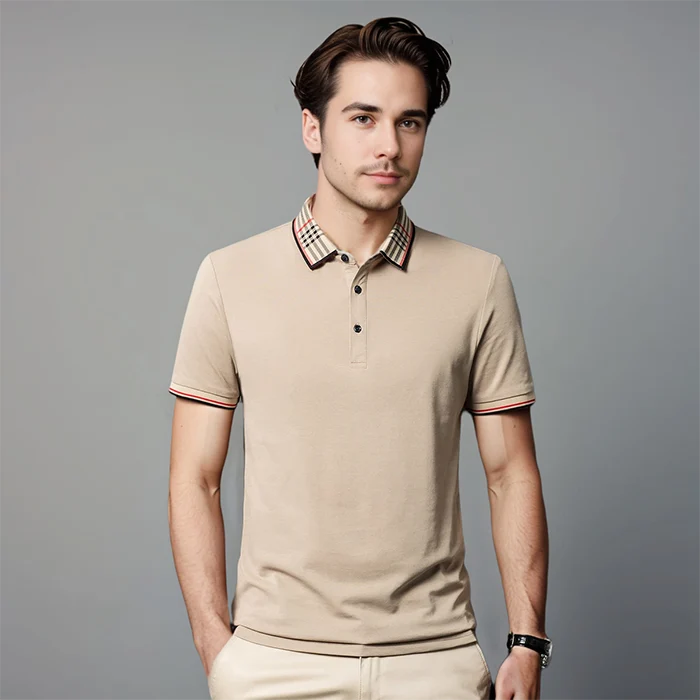 Jérôme | Polo classique avec col rayé pour hommes