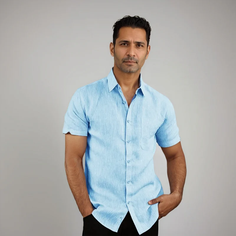 Henri | Chemise pour Homme | Bleue Décontractée, Moderne & Polyvalente
